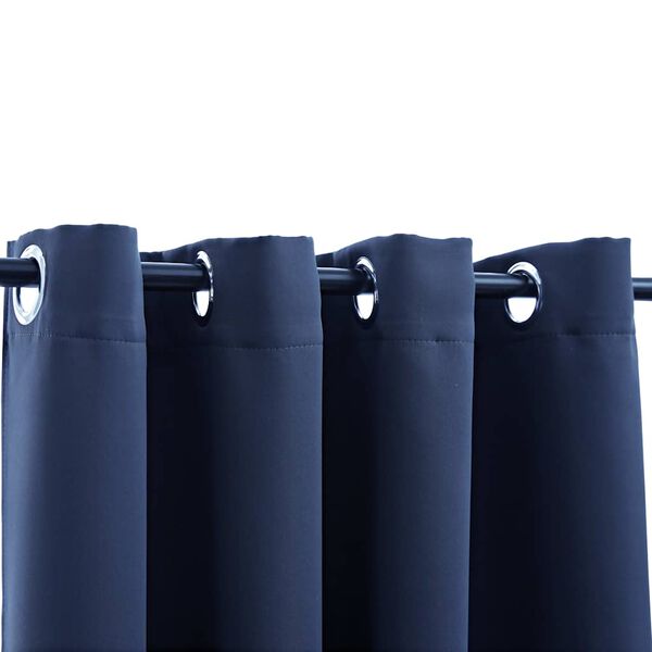 vidaXL Verdunkelungsvorh&auml;nge mit Metall&ouml;sen 2 Stk. Blau 140x175 cm