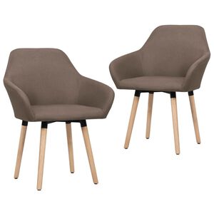 vidaXL Esszimmerst&uuml;hle 2 Stk. Braun Stoff