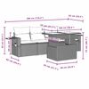 vidaXL 5-tlg. Garten-Sofagarnitur mit Kissen Schwarz Poly Rattan