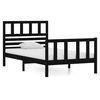 vidaXL Massivholzbett Schwarz 90x190 cm
