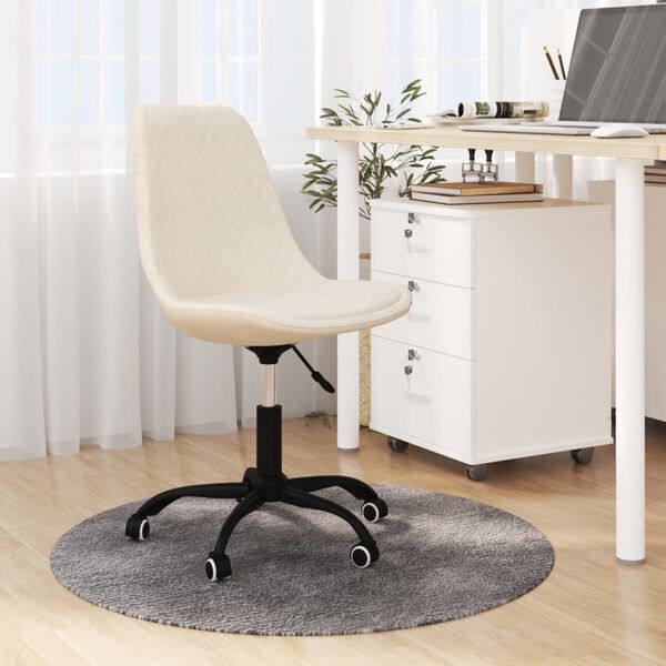 vidaXL B&uuml;rostuhl Drehbar Creme Stoff