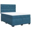 vidaXL Boxspringbett mit Matratze Blau 160x200 cm Samt