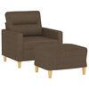 vidaXL Sessel mit Hocker Braun 60 cm Stoff