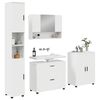 vidaXL Badezimmerm&ouml;bel-Set 4 pcs Hochglanz Wei&szlig; Sperrholz und Metall