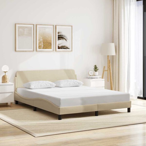 vidaXL Bettgestell "Dover" Creme 160x200 cm Stoff