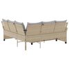 vidaXL L-f&ouml;rmiges Couchsofa mit Kissen Beige Polyrattan