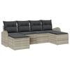 vidaXL Gartensofa-set mit Kissen 6 pcs Hellgrau Poly Rattan