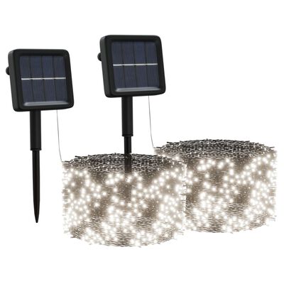 vidaXL Solar-Lichterketten 2 Stk. 2x200 LED Kaltweiß Indoor Outdoor