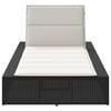 vidaXL Sonnenliege mit schwebender Auflage Schwarz Poly Rattan