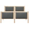 vidaXL Bettgestell Braun und Dunkelgrau 135 x 190 cm Massivholz Kiefer