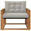 vidaXL Outdoor-Sofagarnitur Massives Akazienholz und Textilene Natur