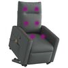 vidaXL Massagesessel mit Aufstehhilfe Dunkelgrau Stoff