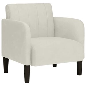 vidaXL Sessel mit Armlehnen Creme 54 cm Samt