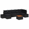 vidaXL Gartensofa-set mit Kissen 8 pcs Schwarz Poly-Rattan