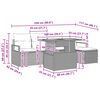 vidaXL Garten-Sofa-Set mit Speicher 6 pcs Grau Poly Rattan
