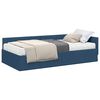 vidaXL Eckbettgestell mit Matratze 2 stk. Blau 100 x 200 cm Stoff
