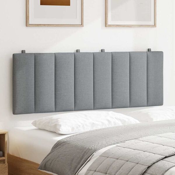 vidaXL Kopfteil-Kissen "Hanko" Hellgrau 140 cm Stoff