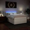 vidaXL Boxspringbett mit Matratze Wei&szlig; 160x200 cm Kunstleder