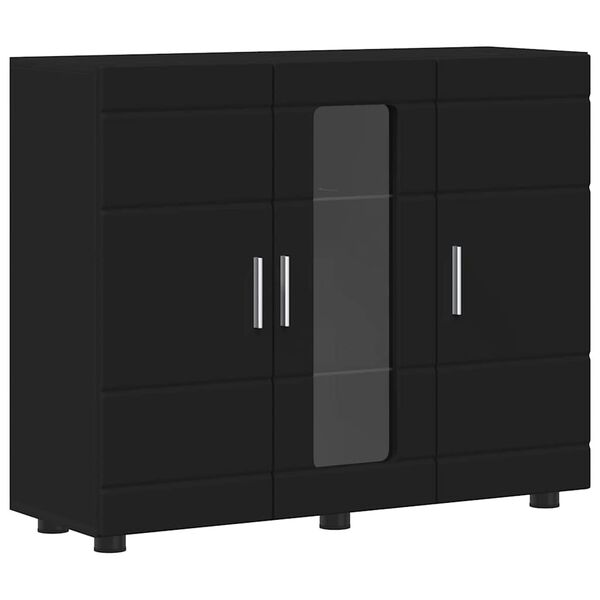vidaXL Holzschrank Schwarz 88,5 x 30,5 x 73 cm Holzwerkstoff