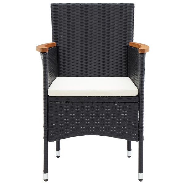 vidaXL Garten-Essst&uuml;hle 4 Stk. Poly Rattan Schwarz