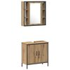 vidaXL Badezimmerm&ouml;bel-Set mit Regal mit T&uuml;r 4 pcs Braun Holzwerkstoff