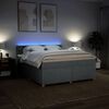 vidaXL Boxspringbett mit Matratze Hellgrau 180x200 cm Stoff