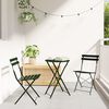 vidaXL Klapp Bistro Set 3 pcs Dunkelgrün Stahl