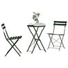 vidaXL Klapp Bistro Set 3 pcs Dunkelgrün Stahl