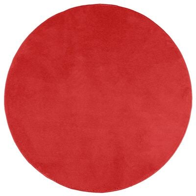 vidaXL Teppich OVIEDO Kurzflor Rot Ø 160 cm