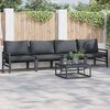 vidaXL Gartensofa-set mit Kissen 5 pcs Schwarz Stahl