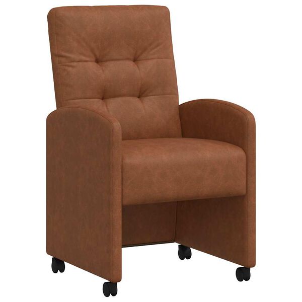 vidaXL Esszimmerst&uuml;hle mit Rollen 2 pcs Braun 58 x 67 x 97 cm