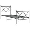 vidaXL Bettgestell mit Kopf- und Fu&szlig;teil Metall Schwarz 80x200 cm