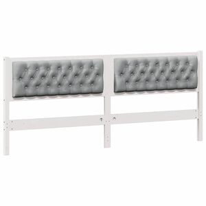 vidaXL Kopfteil Sonstiges Wei&szlig; und Hellgrau 200 cm Massivholz Kiefer