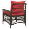 vidaXL Gartenstuhl mit Kissen Braun 73 x 61 x 77 cm Poly-Rattan
