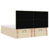 vidaXL Ottoman-Bett mit Matratzen & LEDs Creme 160x200 cm Stoff