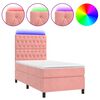 vidaXL Boxspringbett mit Matratze & LED Rosa 80x200 cm Samt