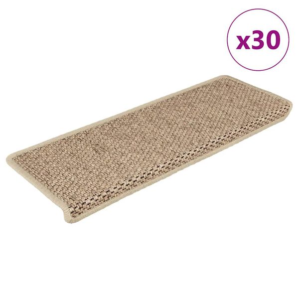 vidaXL Stufenmatten Selbstklebend Sisal-Optik 30Stk. 65x21x4cm Sand