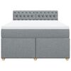 vidaXL Boxspringbett mit Matratze Hellgrau 160x200 cm Stoff