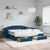 vidaXL Tagesbett Ausziehbar mit Schubladen Blau 90x200 cm Samt