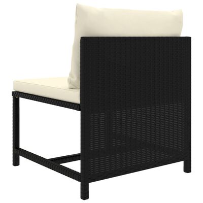 vidaXL 12-tlg. Garten-Lounge-Set mit Kissen Poly Rattan Schwarz