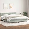 vidaXL Boxspringbett mit Matratze & LED Hellgrau 200x220 cm Samt