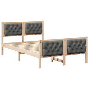 vidaXL Bettrahmen Dunkelgrau 120 x 200 cm Massives Kiefernholz