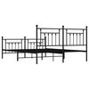 vidaXL Metallbett ohne Matratze mit Fu&szlig;teil Schwarz 180x200 cm