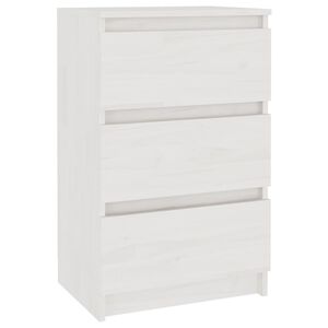 vidaXL Nachtschrank Wei&szlig; 40x29,5x64 cm Massivholz Kiefer