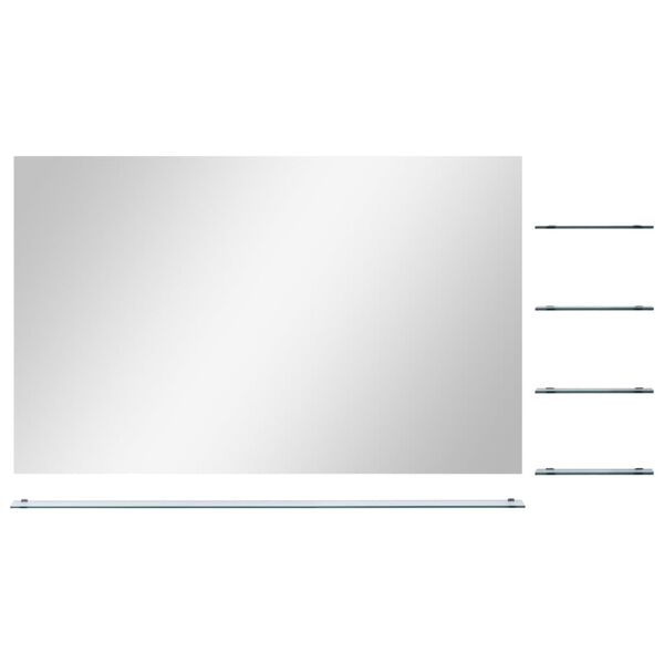 vidaXL Wandspiegel mit 5 Ablagen Silbern 100&times;60 cm