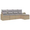 vidaXL Sofa Set mit Kissen 5 pcs Beige und Hellgrau Poly-Rattan