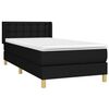 vidaXL Boxspringbett mit Matratze Schwarz 80x200 cm Stoff