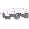 vidaXL 9-tlg. Garten-Sofagarnitur mit Kissen Braun Poly Rattan