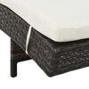 vidaXL Sonnenliege mit Rollen und Auflage Poly Rattan Braun