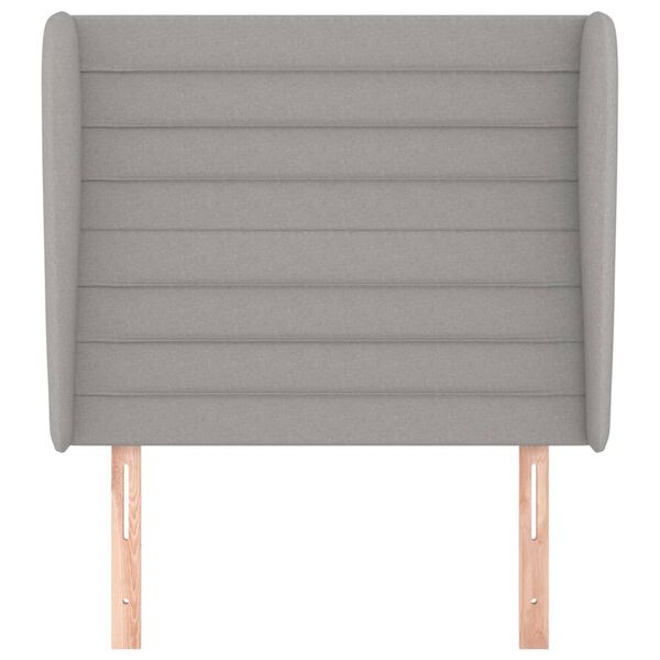 vidaXL Kopfteil mit Ohren Hellgrau 103x23x118/128 cm Stoff